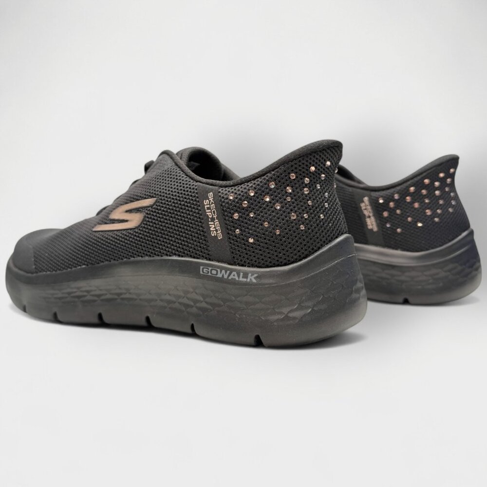 Skechers Women’s Slip-ins GO Walk Flex Krysta Black/Rose Gold Shoes Sz 9.5 NWTB - Picture 6 of 14